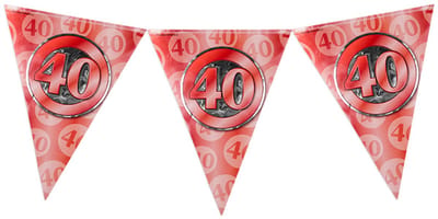 Vlaggenlijn 40 jaar getrouwd | Set á 3 stuks | 10 meter | Dubbelzijdig