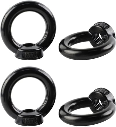 Dailygoods - 4 stuks ringmoeren M10, ringschroef M10, ringogen, oogmoer roestvrij staal, ringbouten voor het optillen van accessoires, hangende bloempotten, schommelplanken, decoratie (zwart)