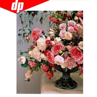 5D DIY Diamond schilderij bloem rood diamant borduurwerk 3D kruissteek handwerken 20X30