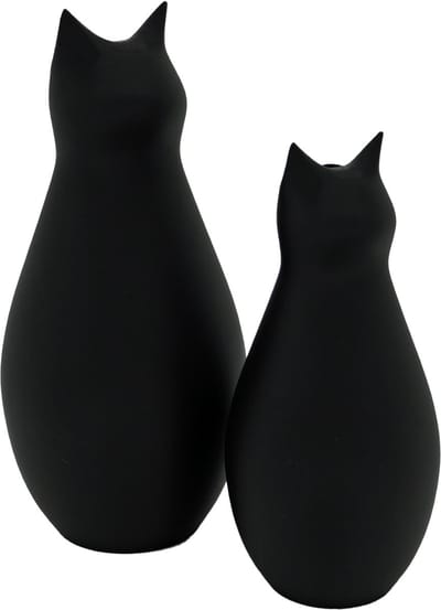 Mimi - Zwart - 20CM - 3D geprinte vaas - Geschikt voor kunst en droogbloemen