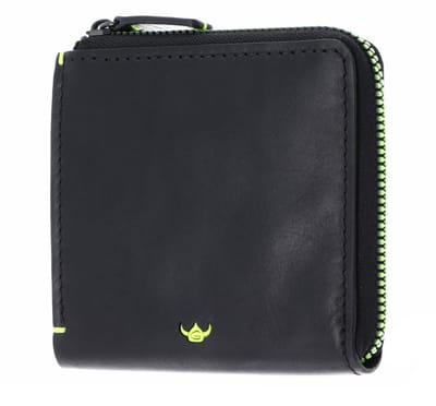 Golden Head Leren portemonnee Neon RFID Protect RV-Börse 3318 Schwarz zwart