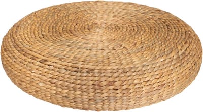 Atmosphera Vloerkussen Sahara - naturel - jute/katoen - 55 x 15 cm - Extra dik rond grond zitkussen/matraskussen - Lage poef