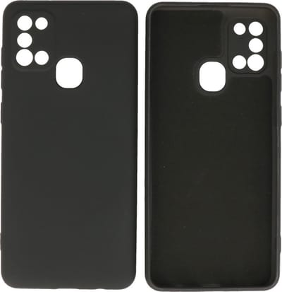 Hoesje Geschikt voor de Samsung Galaxy A21s - Fashion Color Backcover Telefoonhoesje - Zwart