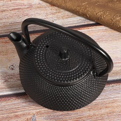 Dailygoody - Gietijzeren Theepot - Traditioneel Ontwerp - 0,3 L - Ideaal voor Thee - Met Zeef - Voor Thuisgebruik - Elegant en Functioneel