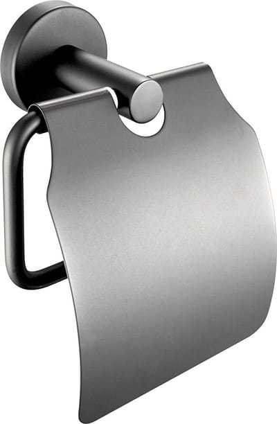 Profielenloods - Wc rolhouder met klep gunmetal - Monteren met schroeven