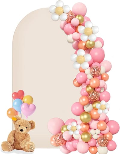 Elegante Achtergrondstof voor Bruiloften en Feesten 120 x 220 cm - Dubbelzijdige Boogbedekking voor Ceremonies en Decoratie (Beige)