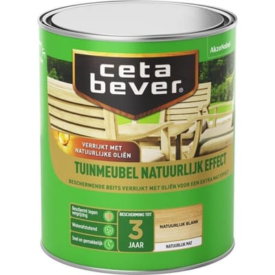 Cetabever Tuinmeubelbeits Tuinmeubel Natuurlijk Effect - Natuurlijk Blank - Mat 0.75l