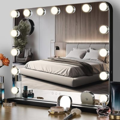 Hollywood Make-upspiegel met Verlichting - Dimbare LED's en 3 Kleurtemperaturen, Ideaal voor Slaapkamer en Kaptafel