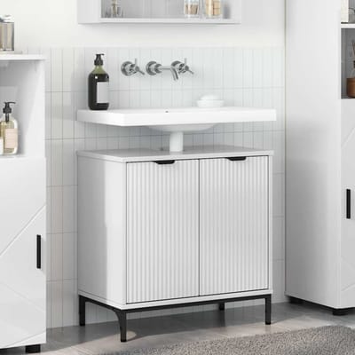 vidaXL - Wastafel - kabinet - voor - de - badkamer - Hoogglans - wit