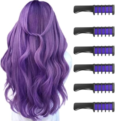 Krijt voor Haar voor Kinderen, Tijdelijke Felle Haarkleur, Creatief Kado voor Meisjes, Geschikt voor Feestdagen en Cosplay, Ideaal voor Verjaardagen en Halloween (Paars)