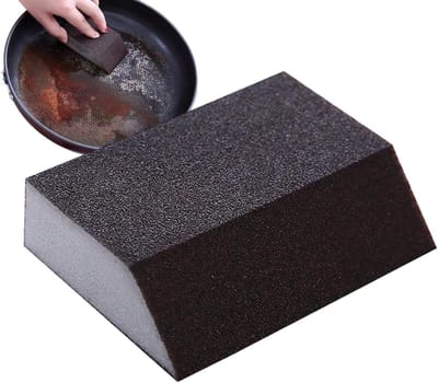 Keukenspons - Schuursponsjes Roest - Vetverwijdering Keuken - Hardnekkige Vlekken Gum - 10 x 7 x 25 cm - Grijs