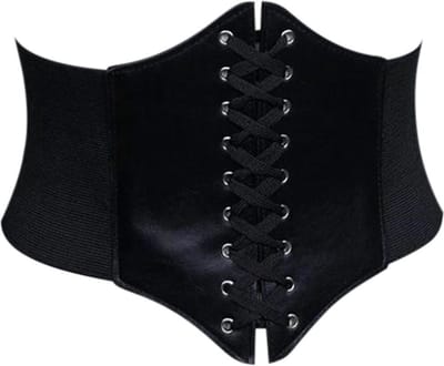 FIFO Effen Unisex Dames Korset, Elegante, Esthetisch, Zwart
