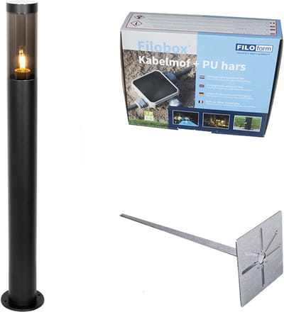 QAZQA rox - Moderne Staande Buitenlamp | Staande Lamp voor buiten - 1 lichts - H 80 cm - Zwart - Buitenverlichting