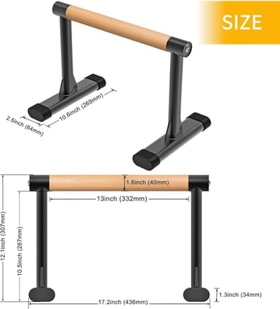 Parallettes stangen, push-up bars en dipbar met comfortabele dikke handgrepen voor optimale training, 30,5 cm hoogte