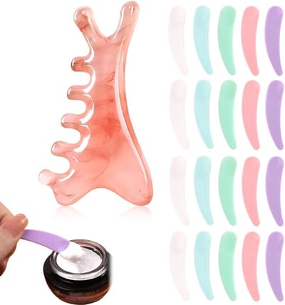 20 Stuks Cosmetische Spatels voor Gezichtsmassage - Multi-Functionele Plastic Spatels voor Reiniging, Maskers en Crèmes in Diverse Kleuren
