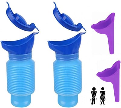 Nood Unisex Toilet - Emergency WC - Camping Toilet - Herbruikbare Nood Toilet - Unisex - 2 stuks - Emergency WC - 750ML - Herbruikbare Plastuit Voor Vrouwen - Plastuitje - Plaszak - Urinaal - Camping Toilet - WC voor in de Auto