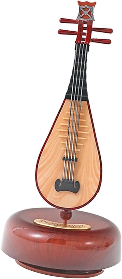 Muziekdoos Decoratie - Draaibaar Ornament - Bureau Decoratie - Miniatuur Instrument - 18x17x4 cm