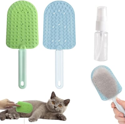 Multifunctionele Kattenborstel met Sprayfles, Zachte Siliconen Tongborstel voor Dierenverzorging, Verwijdert Eenvoudig Vacht en Ondersteunt Hygiëne van Huisdieren