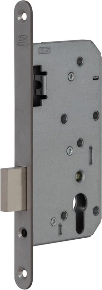 Nemef insteek cilinder kastslot - PC - doornmaat 60 mm - RVS voorplaat