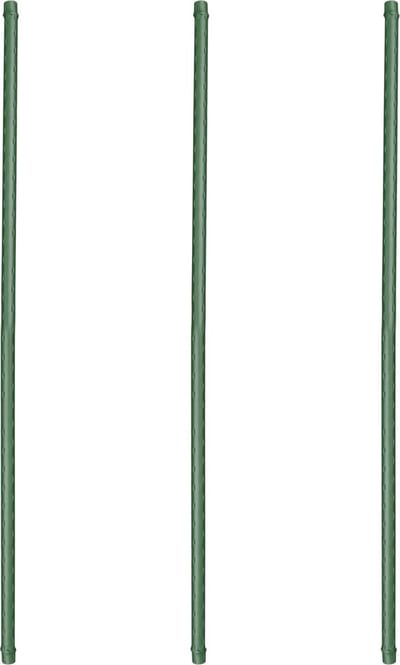 Pakket van 12x stuks plantenstokken / tonkinstokken donkergroen 60 cm - metaal - diameter 8 mm - plantensteunen / plantstokken