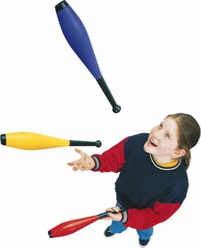 Jongleerkegels - set van 3 - Blauw/Geel/Rood