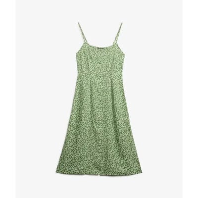Superdry Lace Jersey Lange Jurk Groen 2XS Vrouw