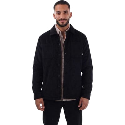 Farah Effen overshirt voor heren met gepeacht oppervlak (Marine)