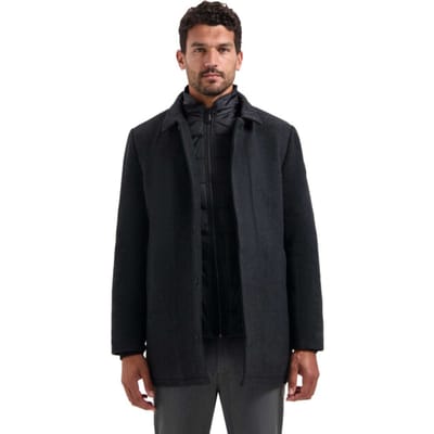 No Excess Jacket Mid Long Fit Detachable Front With Wool Antra Melange Maat: M | Winterjassen Outlet | Heren | Zwart