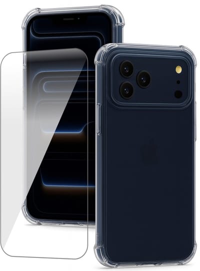 Hoesje geschikt voor iPhone 17 Pro - Screenprotector Glas - Shockproof Transparant