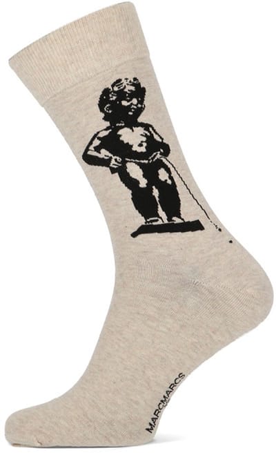MarcMarcs - Manneke Pis Sok - Belgie - Maat 43/46 - Hoge Kwaliteit Katoen 70% - Generation Line - Superfijn - Herensokken met Manneke Pis - 1 Paar