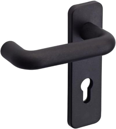 Brandwerende Deurhendel - Veiligheidsgreep Deur - Brandbeveiliging Deur - Stalen Kern - 72 mm asafstand - Zwart