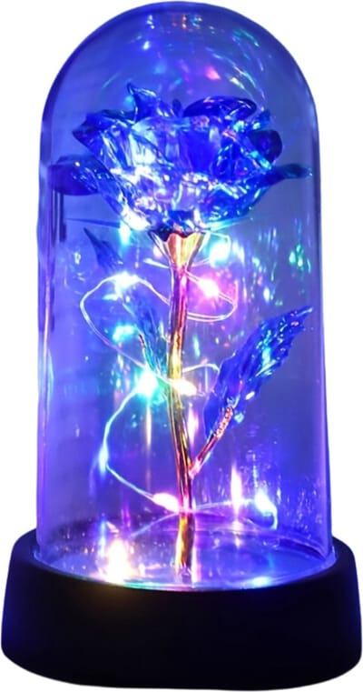 Bovista Onsterfelijke Roos - Roos In Glas - In Stolp - Galaxy - Roos In Glazen Stolp - Roos In Doos - Valentijn Cadeautje Voor Haar - Valentijn Cadeautje Voor Hem - Blauw