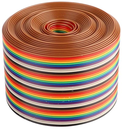 BRENZOOS - Lintkabel - 40p Rainbow platte lintkabel - Hittebestendig PVC - 1 m - Afstandsafstand kabel - Geschikt voor diverse toepassingen - Kleurr...