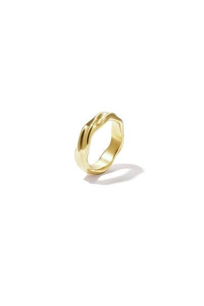 Draped Statement Ring | RVS (verkleurt niet) | Goudkleurig | Ringmaat 16 | Leukste Ringen Voor Haar