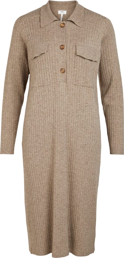 OBJECT OBJNOELLE POLO KNIT DRESS NOOS Dames Trui - Maat M