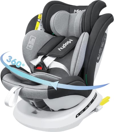 Miophy® Kinderstoel Auto - Austostoel - Zitverhoger - Kinderzitje Auto - Autostoeltjes - Zitverhoger Isofix Draaibaar - Autostoel Groep 2 3 - Autozitje - Stoelverhoger - Zitverhogers