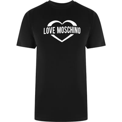 Love Moschino T-shirt Met Opvallend Hartlogo In Zwart