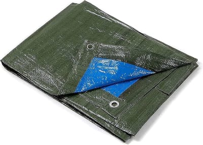 Zeil met Oogjes - Presenil Zeil - Bescherming Outdoor - Waterdicht Polyethyleen - 5 x 8 Meter - Groen Blauw