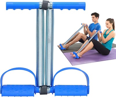 Trainingsapparaat voor Buikspieren en Benen met Elastische Trekkoord en Voetpedalen
