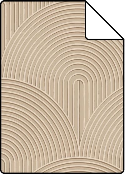 Proefstaal ESTAhome behang 3D-motief donker beige - 26.5 x 21 cm - 131102-S