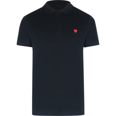 Love Moschino Polo Shirt Met Klein Hartje, Zwart