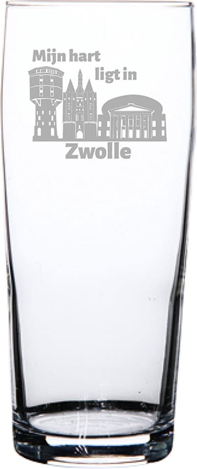 Gegraveerde bierfluitje 19cl Zwolle