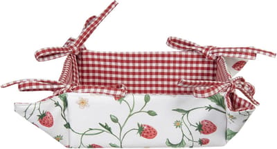 Clayre & Eef Broodmand 35x35 cm Wit Rood Katoen Aardbeien