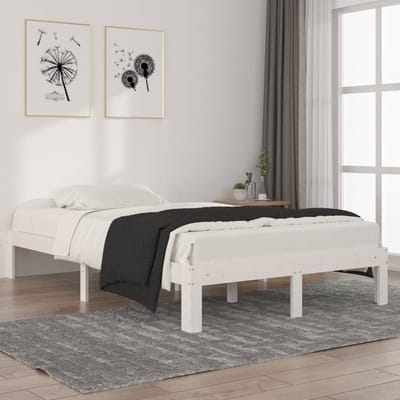 vidaXL - Bedframe - massief - grenenhout - wit - 120x200 - cm