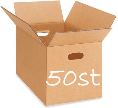Verhuisdoos met handgreep 50 stuks GROOT Karton 600 x 400 x 400 mm Kartonnen Verhuisdozen dubbele Golf Bruin Doos 60 x 40 x 40 cm opbergdoos STEVIG 5-laags karton 620g/m2