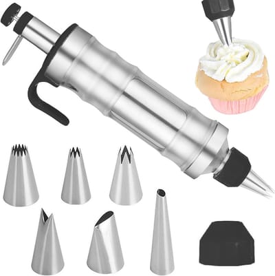 Professionele Keuken Sprayer voor Taartdecoratie met 6 Mondstukken en Transparante Houder, Ideaal voor Bakken en Creatieve Taartversiering