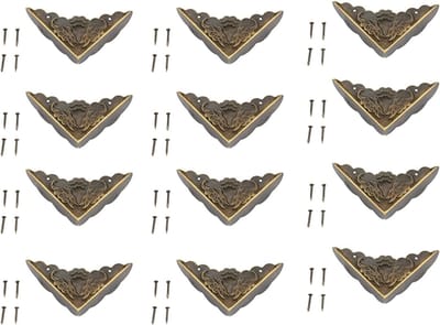 Hoekbeschermers in antiek messing, set van 12 – Veiligheidsbumper voor meubels, decoratieve impactbescherming, ideaal voor kinderveiligheid en meubelbescherming