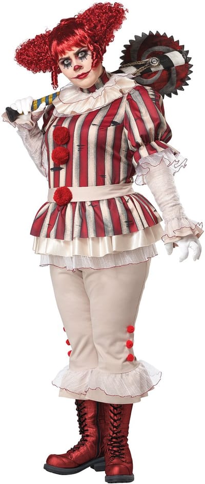 Vegaoo - Plus size psycho clownskostuum voor dames