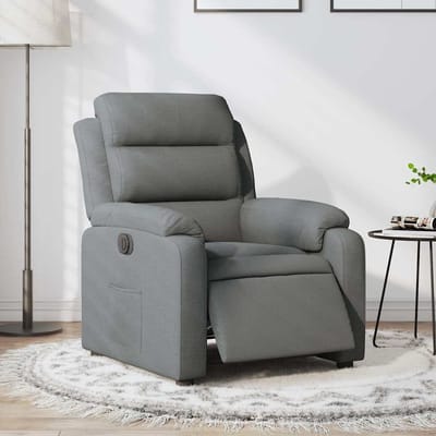 vidaXL - Fauteuil - elektrisch - verstelbaar - stof - donkergrijs