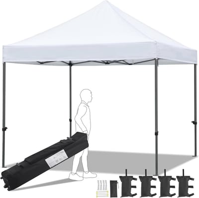 Vouwpaviljoen 3x3 m - Pop-up Tent met Verstelbare Hoogte en Transporttas